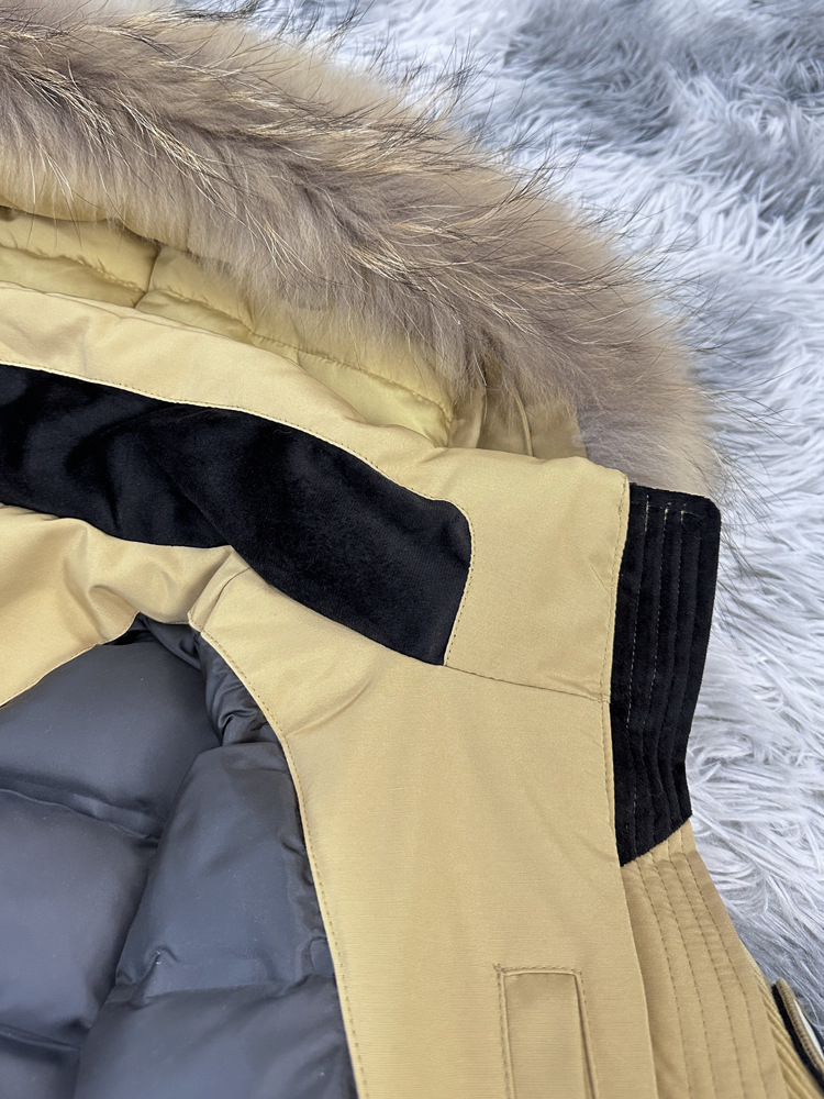 High-quality American retro outdoor workwear for couples, thickened white duck down, detachable genuine fur collar Parker down jacket pic 14