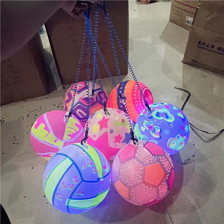 Hot glowing chain patting balls, flashing footballs, rope pulling, fitness swinging balls, inflatable toys, goods, night market stalls pic 7