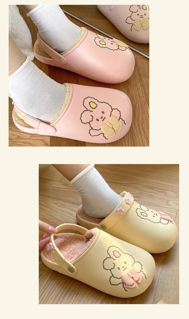 防水棉拖鞋女冬季可爱卡通包头情侣室内防滑加绒保暖棉拖女秋冬天详情12
