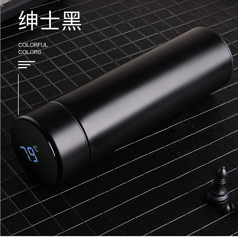 Smart temperature-measuring insulated cup, LED touch display for temperature, frosted water cup, creative business gift, customized LOGO pic 21