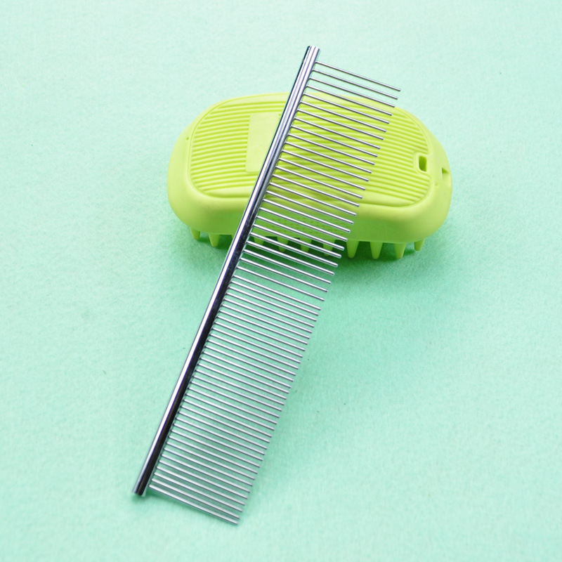 Pet comb, stainless steel row comb, dog grooming row comb, pet straight row grooming steel comb, single row sparse density comb pic 5