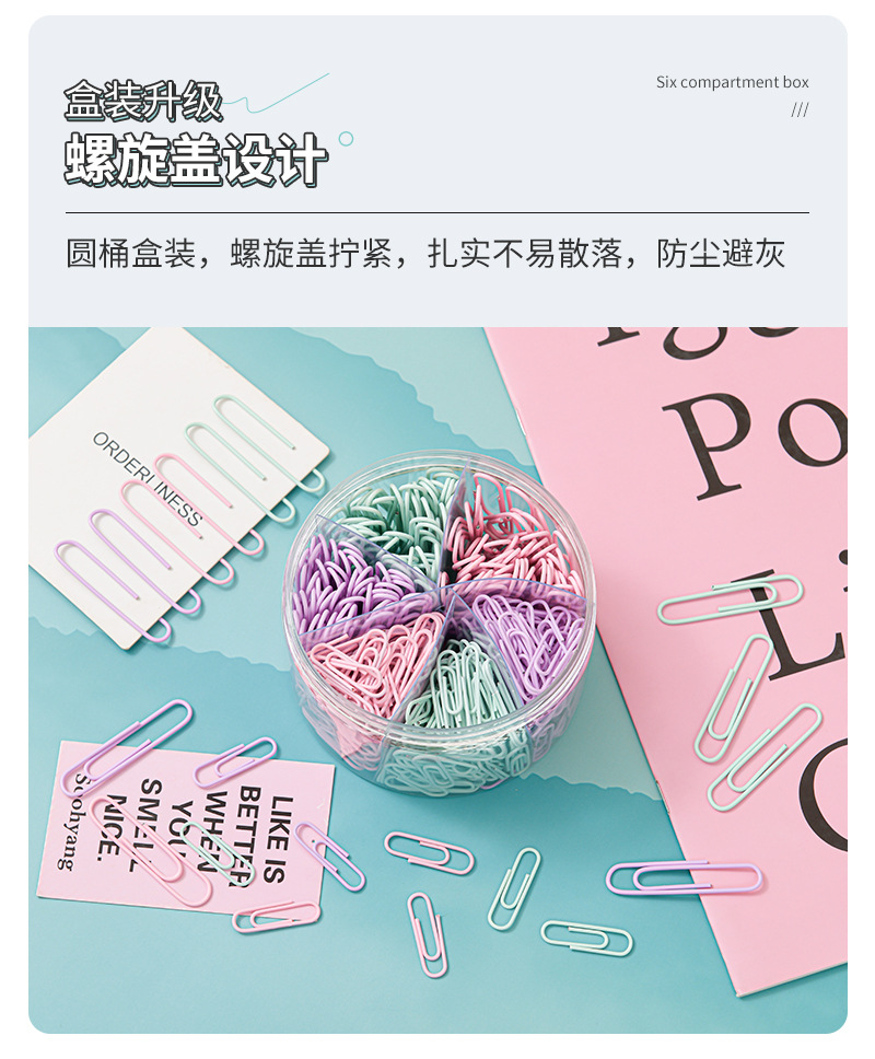 Cross-border bulk large-capacity color paper clips, large and small paper clips wholesale, data storage pins pic 11