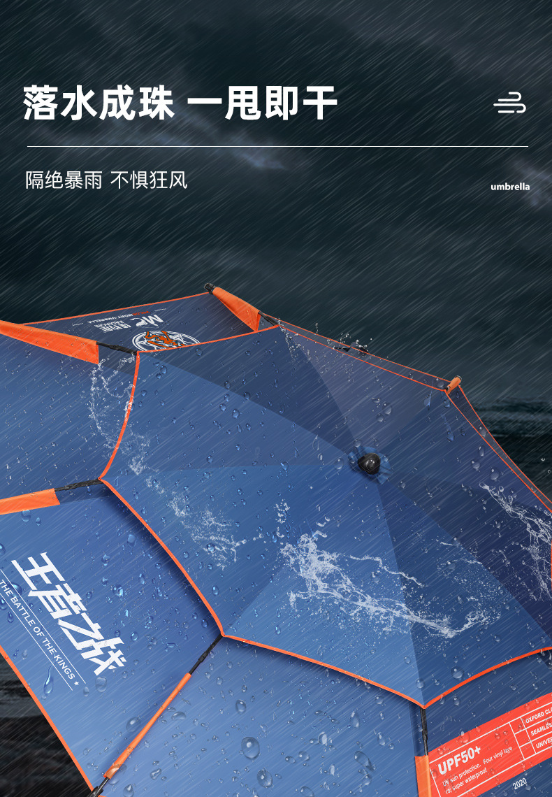 佳钓尼伏魔钓鱼扣花伞拐杖款钓鱼伞万向大钓伞手杖雨伞防暴雨详情10