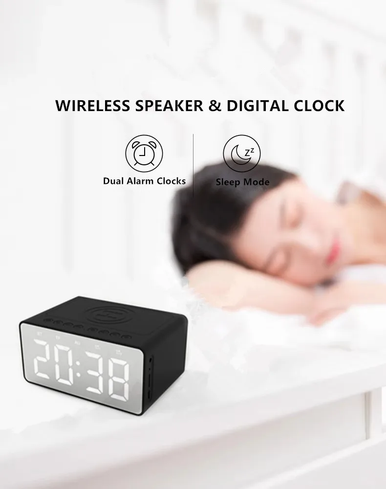 蓝牙音箱15瓦无线充时钟LED闹钟音响外贸爆款新款无线充蓝牙音箱详情20