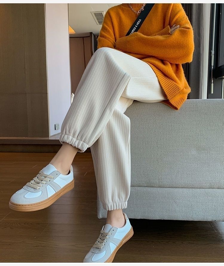 Chenille pantalones de pierna ancha mujer otoño invierno caída sentido nuevo 2022 pantalones de pana mujer slim pierna gruesa mop pants pic 19
