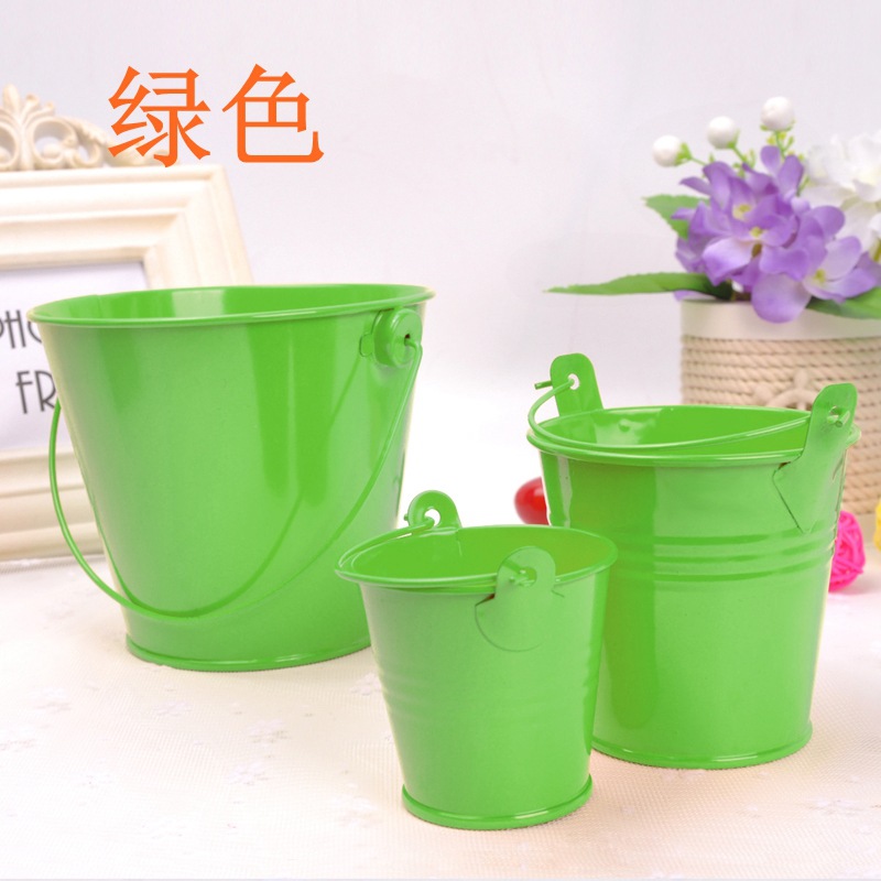 婚庆产品家居装饰摆件金属工艺品迷你铁皮小铁桶 创意马口铁多肉植物花盆详情17