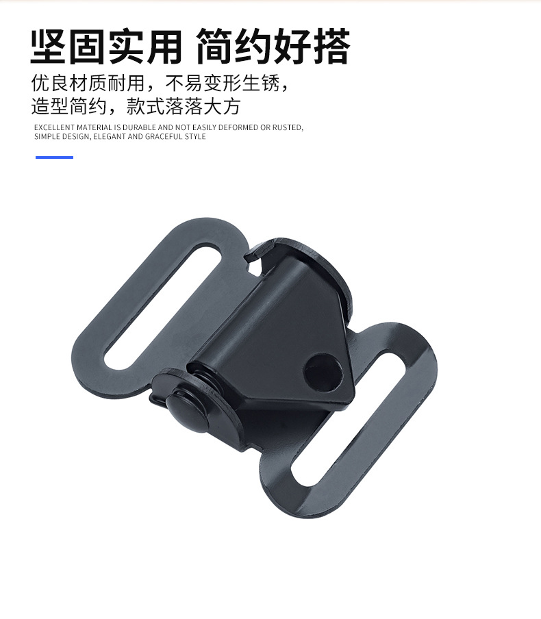 现货服饰箱包五金背带调节夹电泳黑色织带电泳黑色虎口夹龟扣详情5