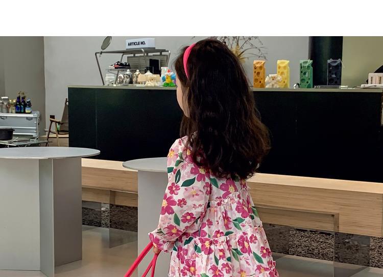 图图小象女童秋季童装儿童韩版碎花连衣裙洋气针织开衫宝宝套装详情46