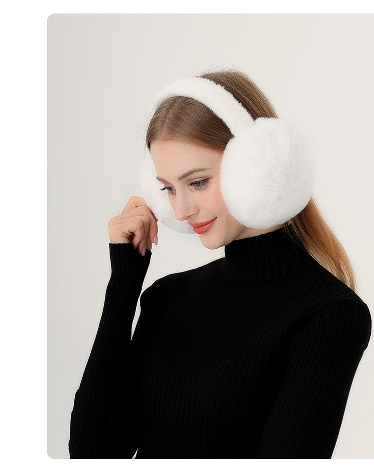 秋冬可爱保暖耳罩韩国纯色毛绒耳包学生防冻骑行防寒护耳折叠耳暖详情10