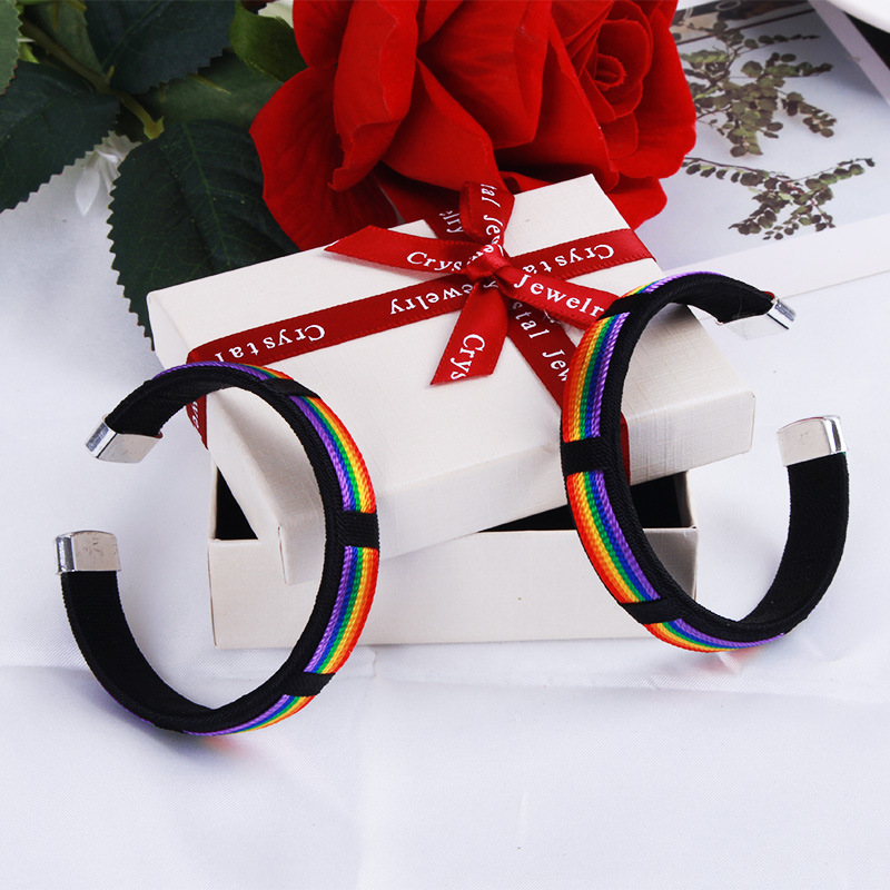 彩虹手环开口手环女闺蜜情侣手镯手表带韩版学生网红手链详情7