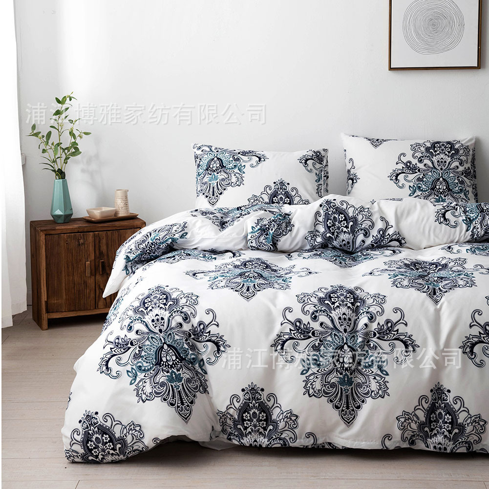 Boya Home Textiles offers cross-border exclusive Amazon supply of Nordic-style printed brushed duvet covers, three-piece sets and bedding wholesale pic 16