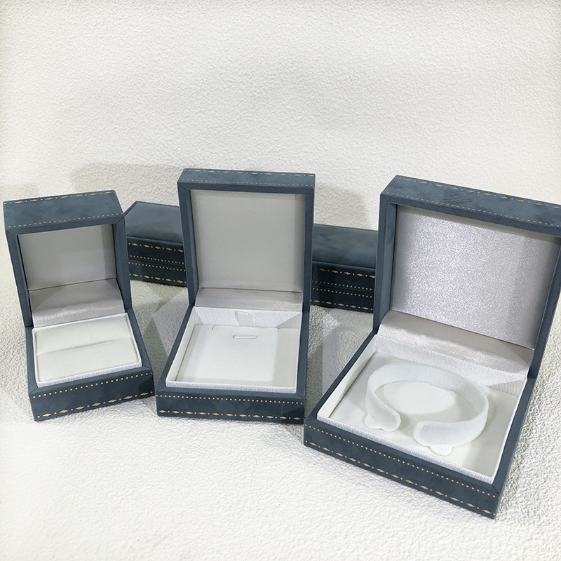 New high-end encrypted velvet printed ring box, pendant, necklace box, bracelet and chain, fashionable storage packaging box pic 8