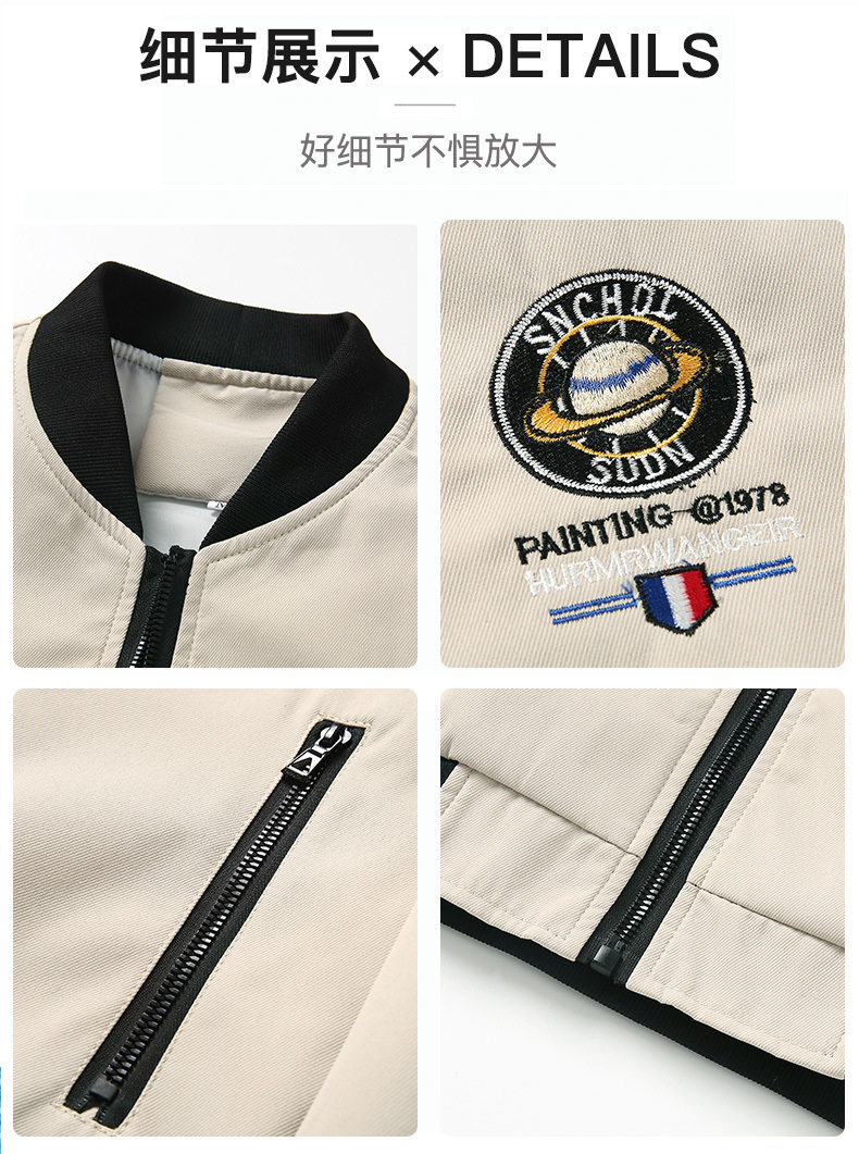 春秋款男士外套韩版帅气潮流棒球领休闲韩版青少年新款男装夹克衫详情3