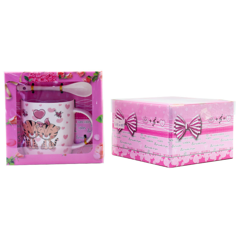 New Tiger Year Ceramic coffee mug with silicone lid and handle spoon set, high-end home milk cup pic 16