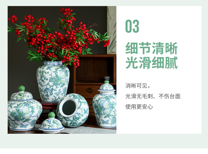 Jingdezhen ceramic vases, blue and white porcelain vases, high-end new Chinese-style decorative items, living room flower arrangements, home decoration pic 7