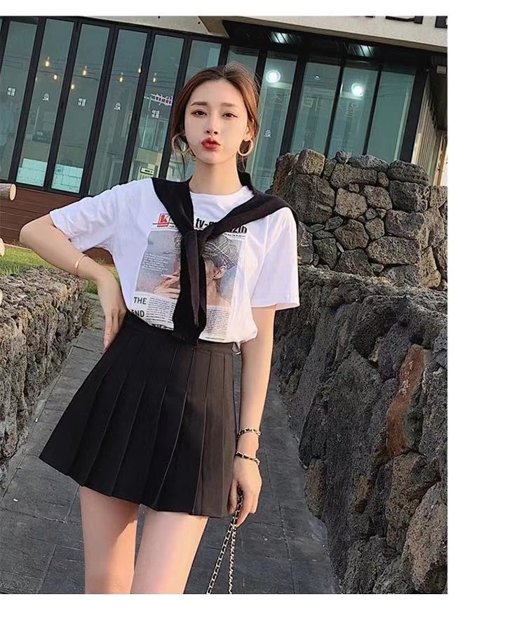 Pleated skirt 2023 new large-sized half skirt for women, JK skirt for spring and summer, all-roundable for chubby girls, high-waisted short skirt, A-line skirt pic 13