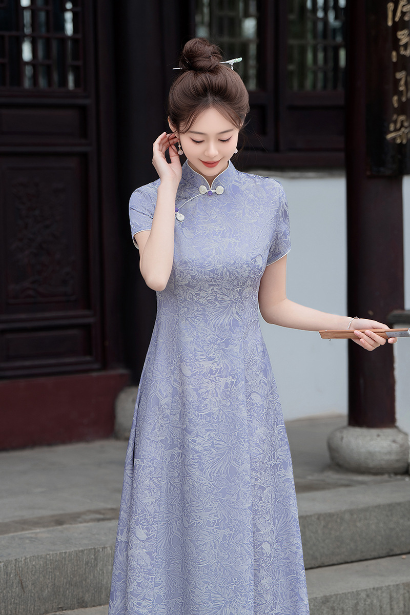 国潮2025新款旗袍新中式年轻款少女小清新夏季日常通勤复古连衣裙国风详情21