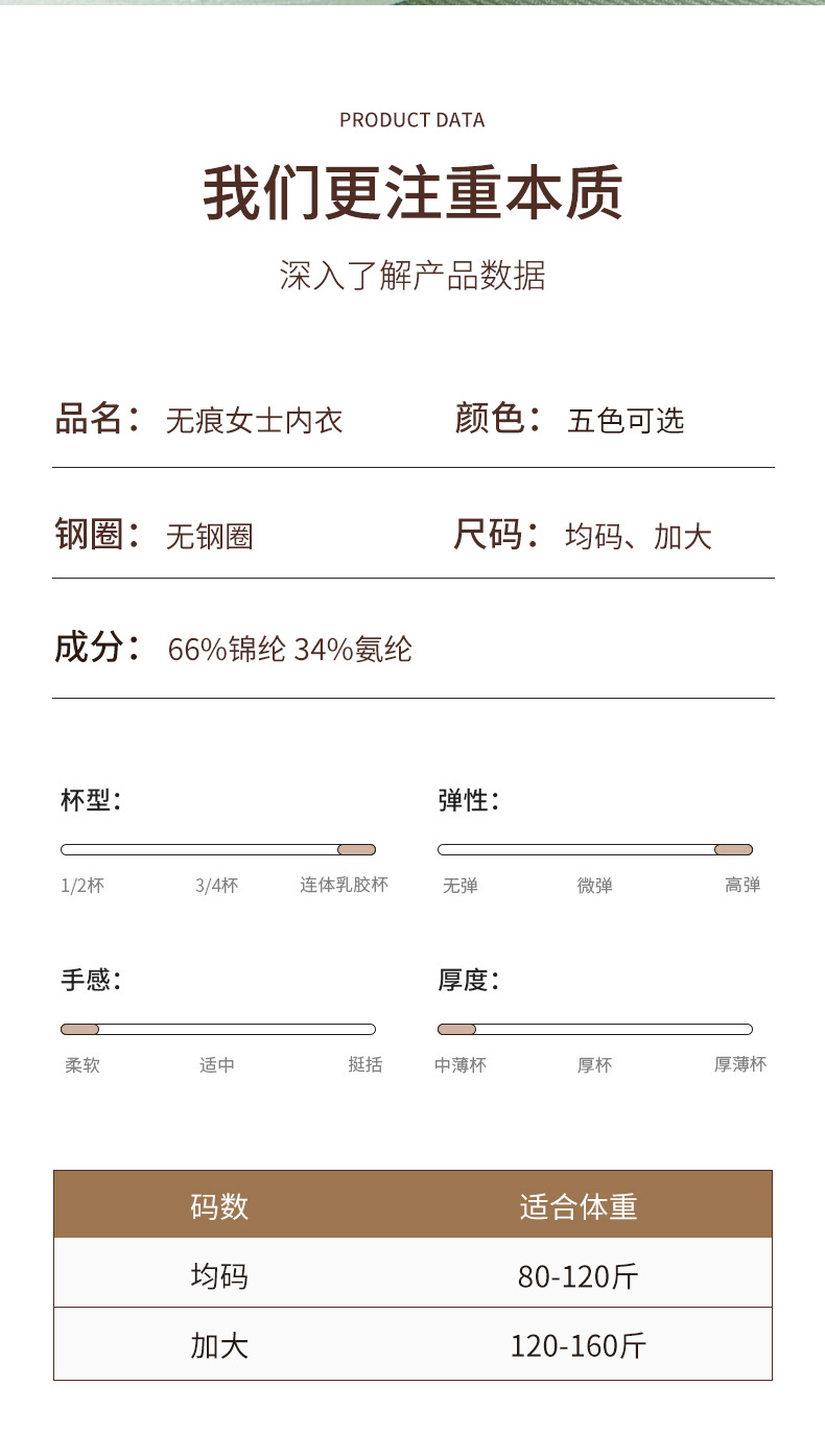 新款无痕内衣女士美背大胸显小无钢圈固定杯背心运动聚拢文胸罩女详情16