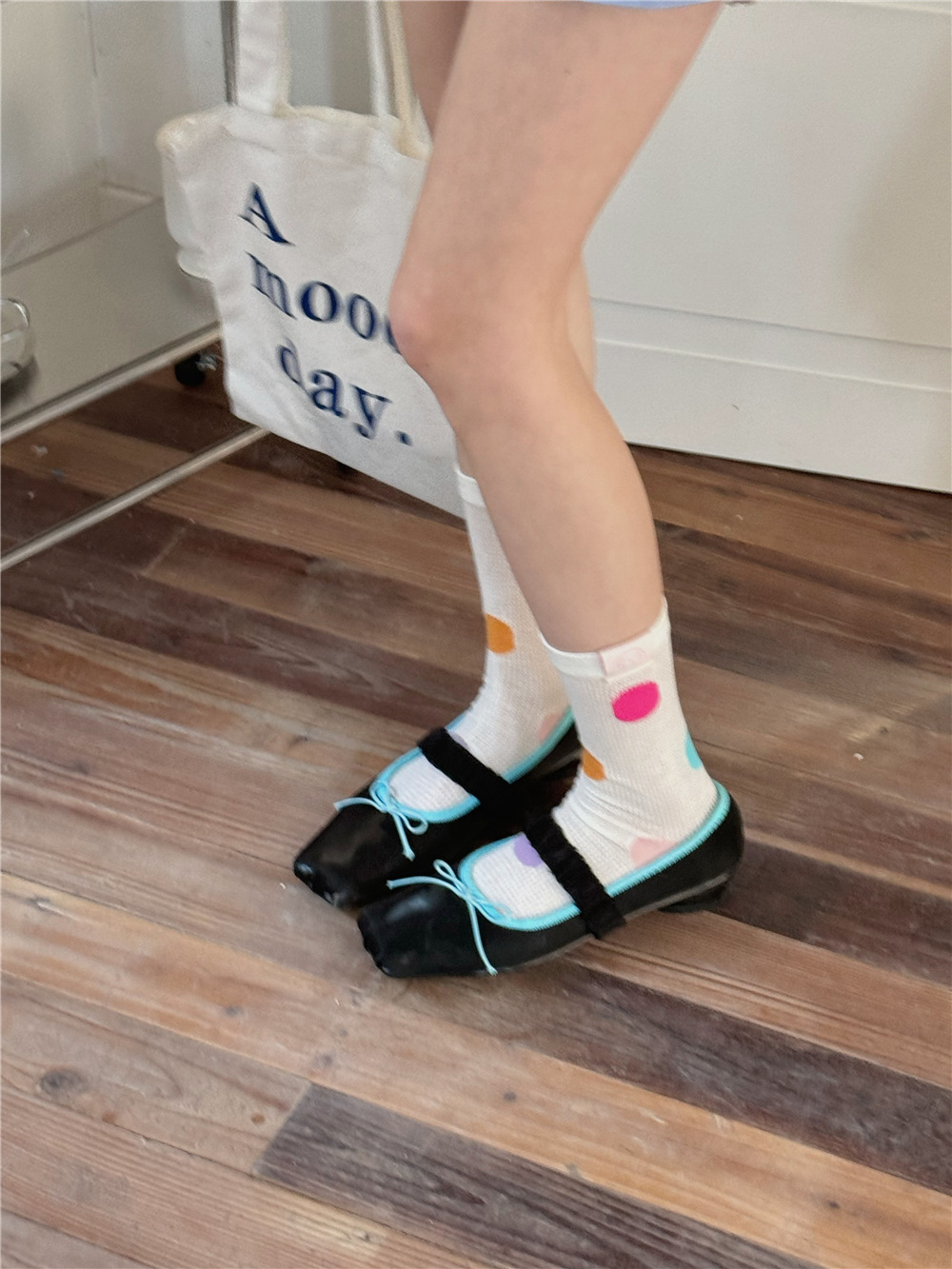 IOULOR薄款puppy狗彩色中筒袜夏季新品堆堆袜透气吸汗袜子批发女详情28