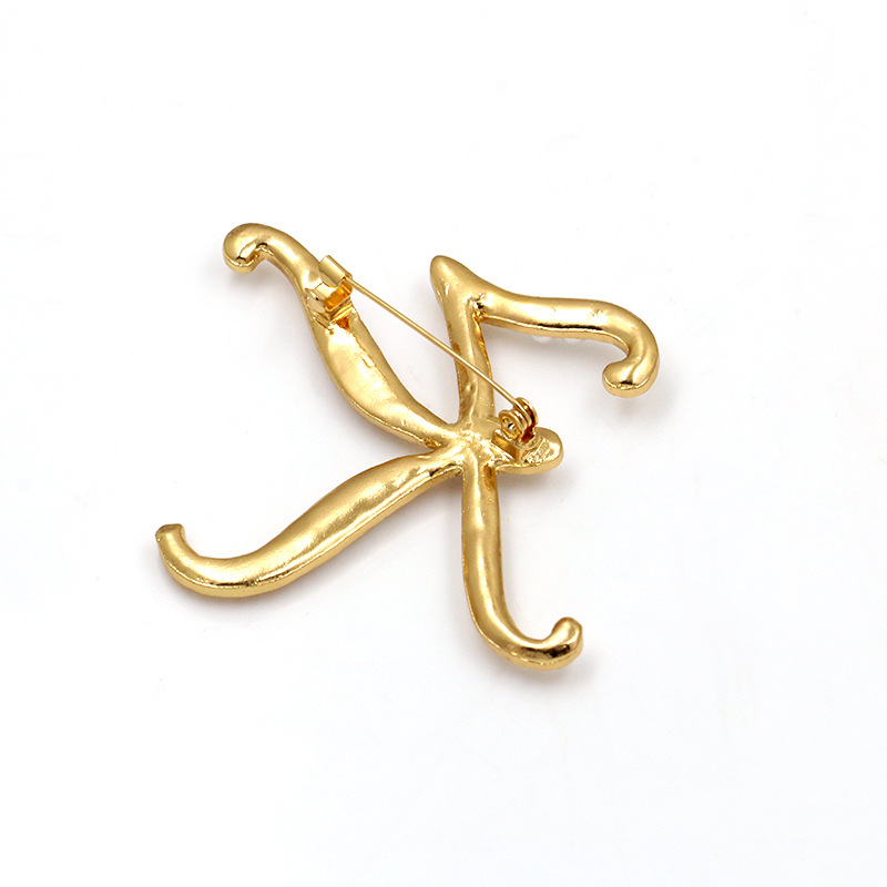 欧美时尚英文26个字母胸针 珍珠别针女胸花服饰配件饰品现货批发详情7