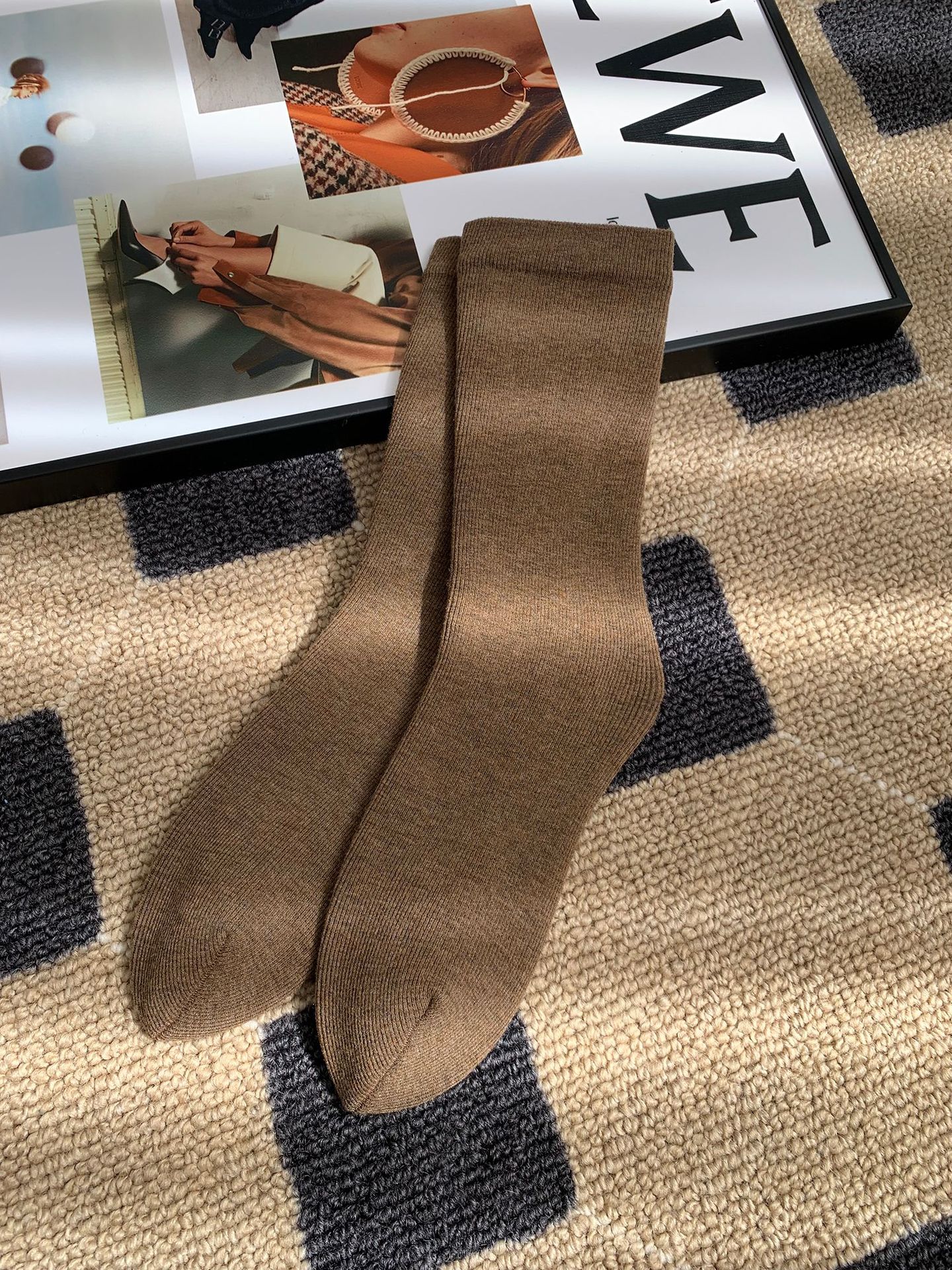 Unisex couple style fleece and thickened warm snow socks, mid-length home cotton socks, postpartum socks, floor socks pic 35