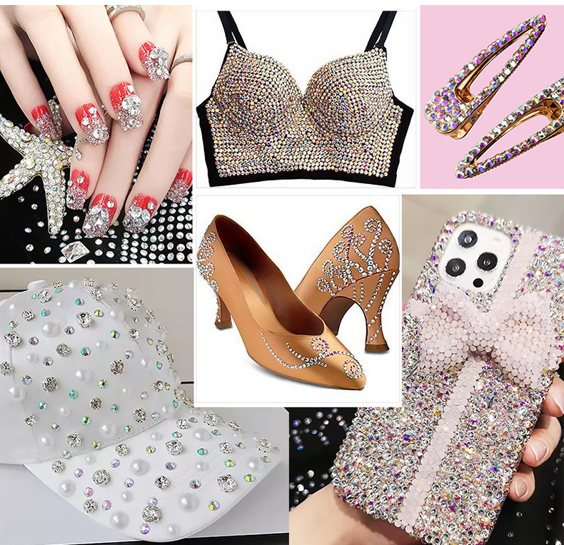 国贸A钻超闪玻璃钻手机壳贴钻服装饰品发饰diy饰品配件圆形平底钻详情16