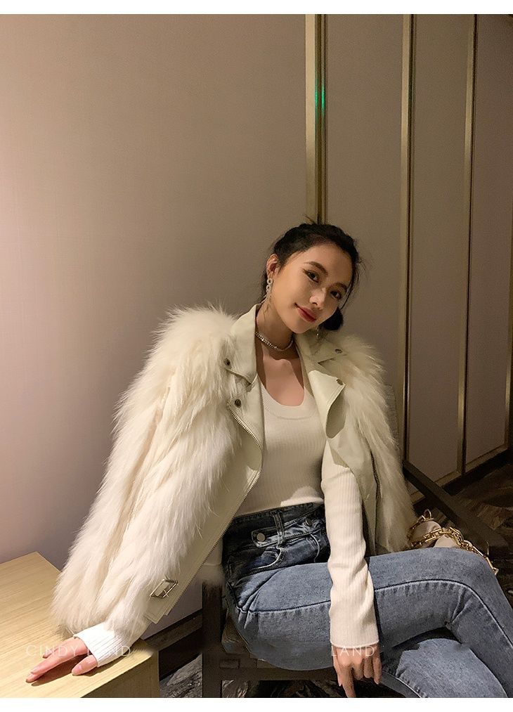 Fox-like fur coat for women short 2021 new autumn/winter 貉子 fur motorcycle coat young style fashionable pic 10