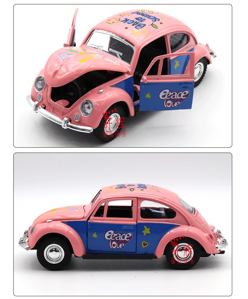 Crossover 1:32 puerta triple graffiti escarabajo modelos de coches antiguos juguetes para niños coches de balón juguetes para niños pic 6