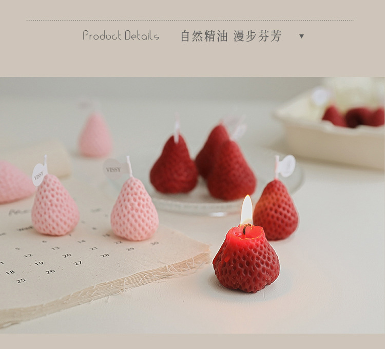 Wholesale of soybean wax scented strawberry candles pic 3