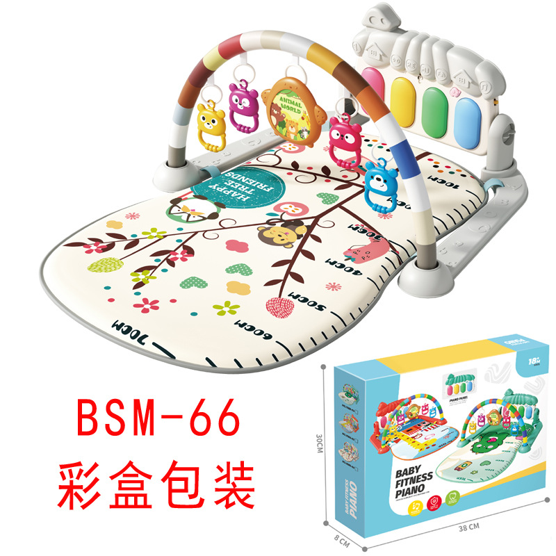 跨境热卖婴儿健身架音乐脚踏琴玩具0-36个月新生儿宝宝钢琴游戏垫详情8