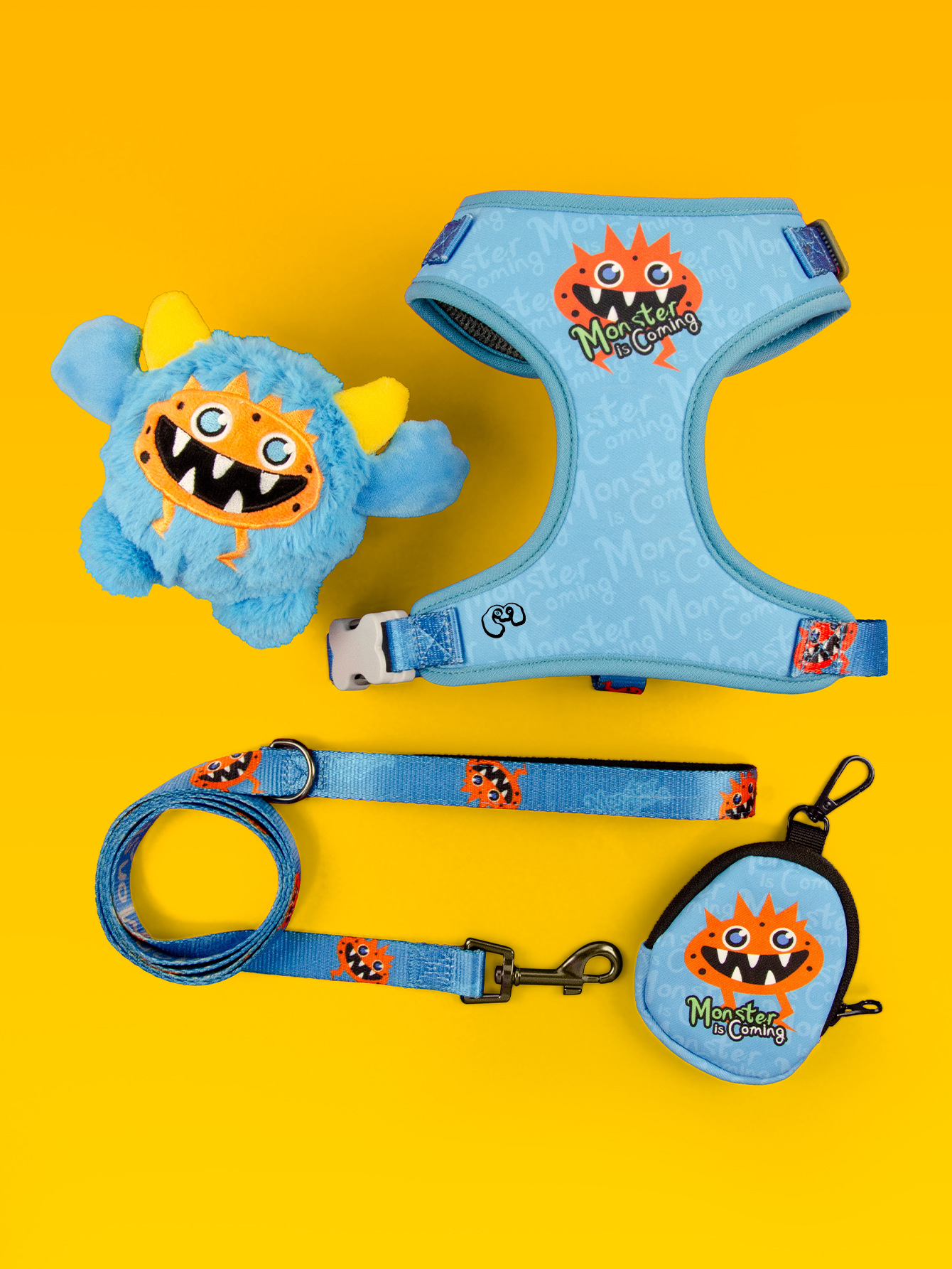 跨境工厂直发宠物胸背牵引绳毛绒玩具垃圾袋收纳包四件套万圣节详情6