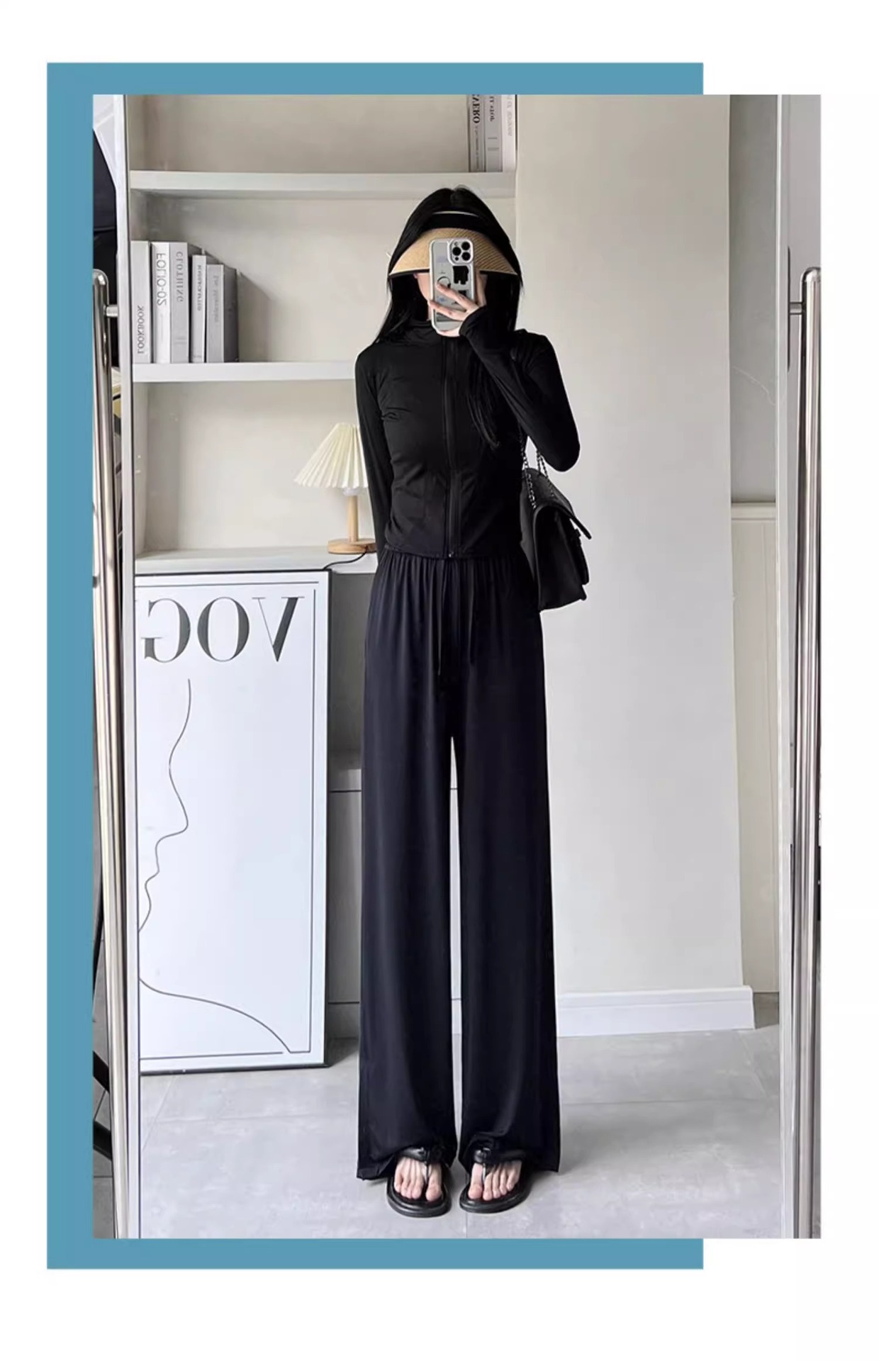 upf50+直筒防晒裤女春夏新款冰丝凉感锦纶休闲裤透气垂感阔腿长裤详情25