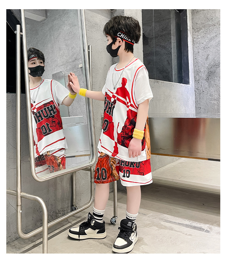 儿童装男童夏装男童篮球服网眼速干套装夏季中大童运动演出服装详情22