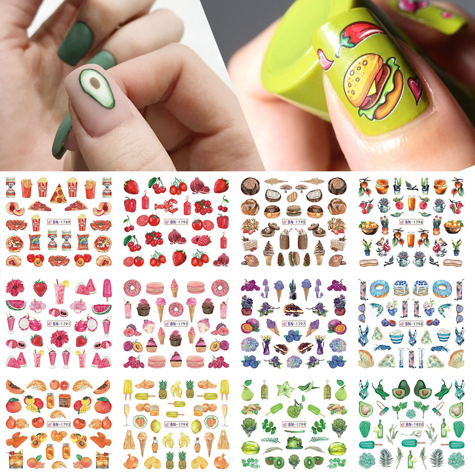 New cross-border nail stickers for ins Spring and summer: Colorful floral, fruit, butterfly, fresh watermark nail stickers pic 7