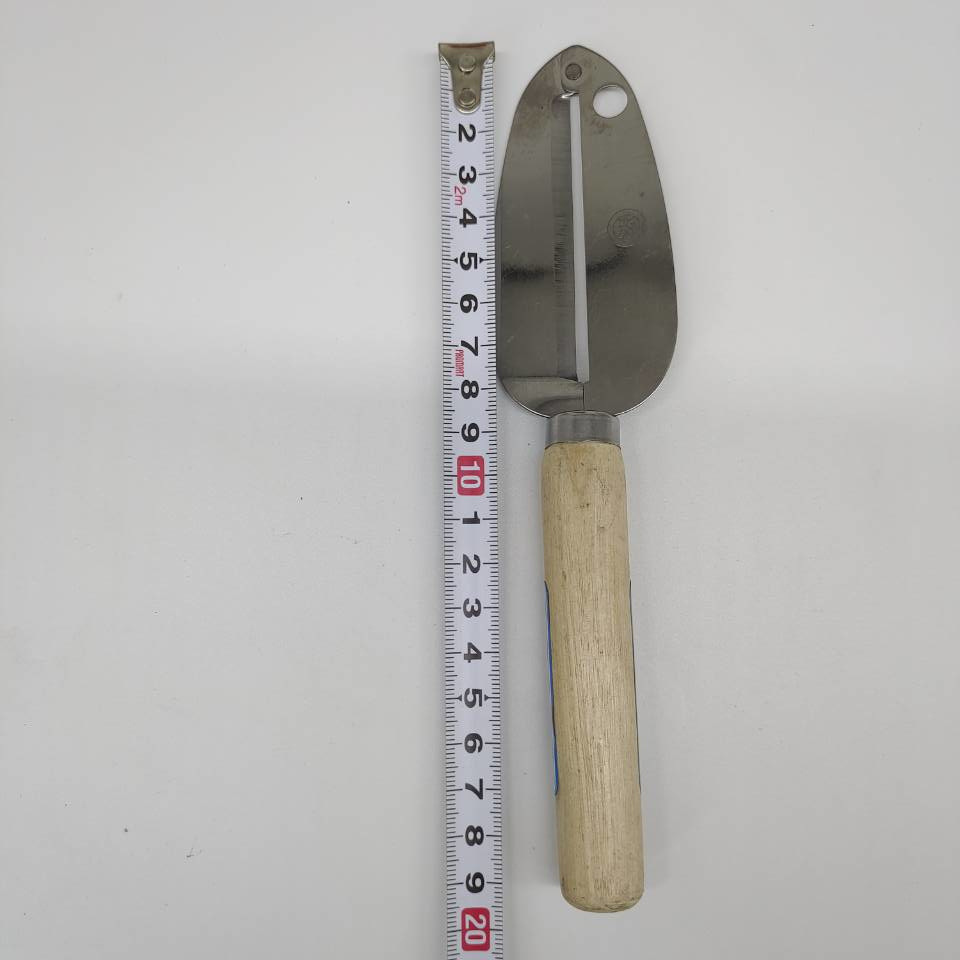 Leaf-shaped sugarcane peeler, wooden-handled sugarcane knife, stainless steel peeler, fruit peeler, hardware knives pic 4