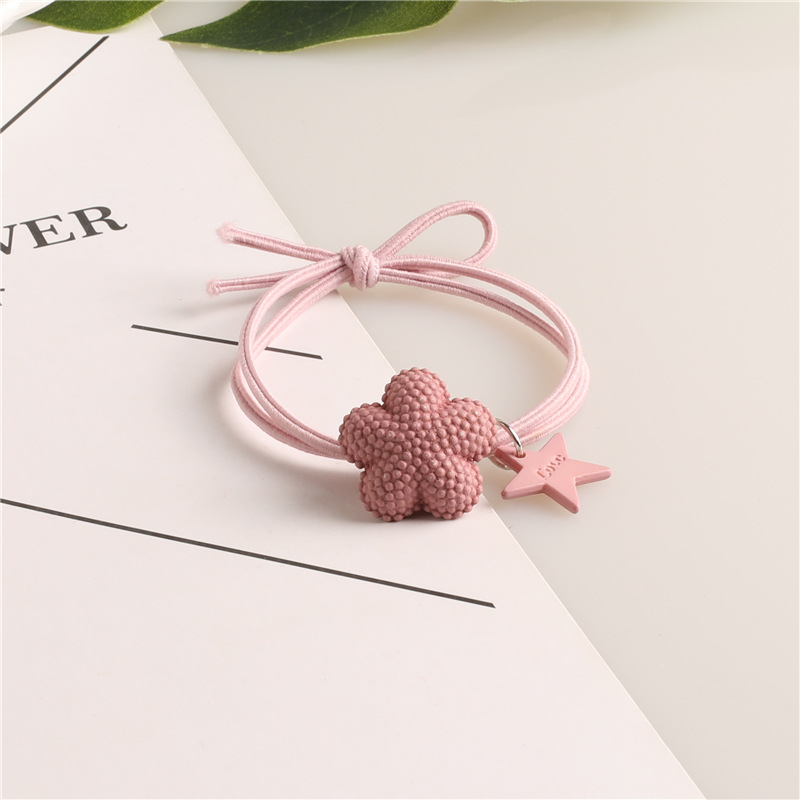 Korean style Instagram popular hair tie, creative cartoon five-pointed star flower hair band, hair tie rubber band, high-elasticity hair tie pic 20