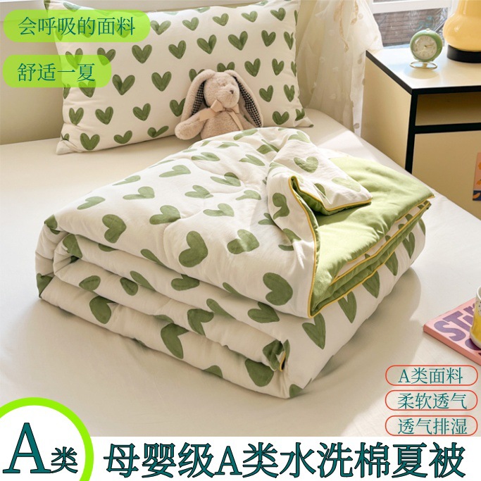 2024新款A类亲肤小清新纯棉夏被空调被批发夏凉被子全棉被芯批发详情4