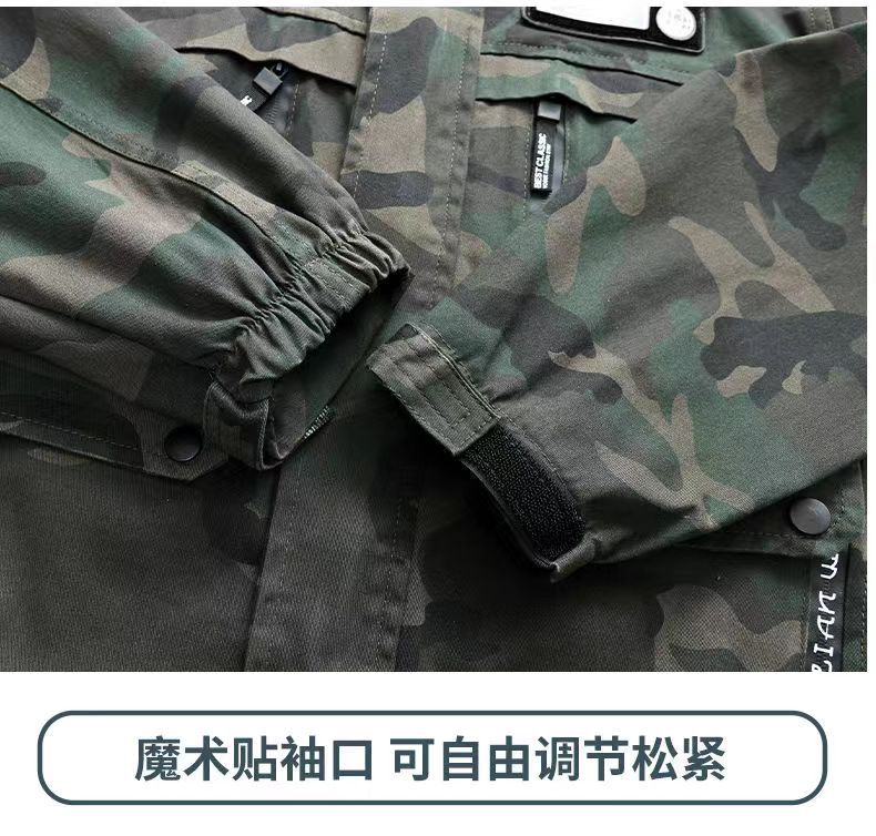 厂家批发春秋工作服弹力工装汽修户外耐脏电焊劳保防烫迷彩服套装详情27