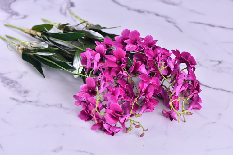 Factory direct sales of high-end artificial dendrobium, wholesale of artificial flowers with leaves, home decoration of Phalaenopsis and Lanjin artificial plants pic 35