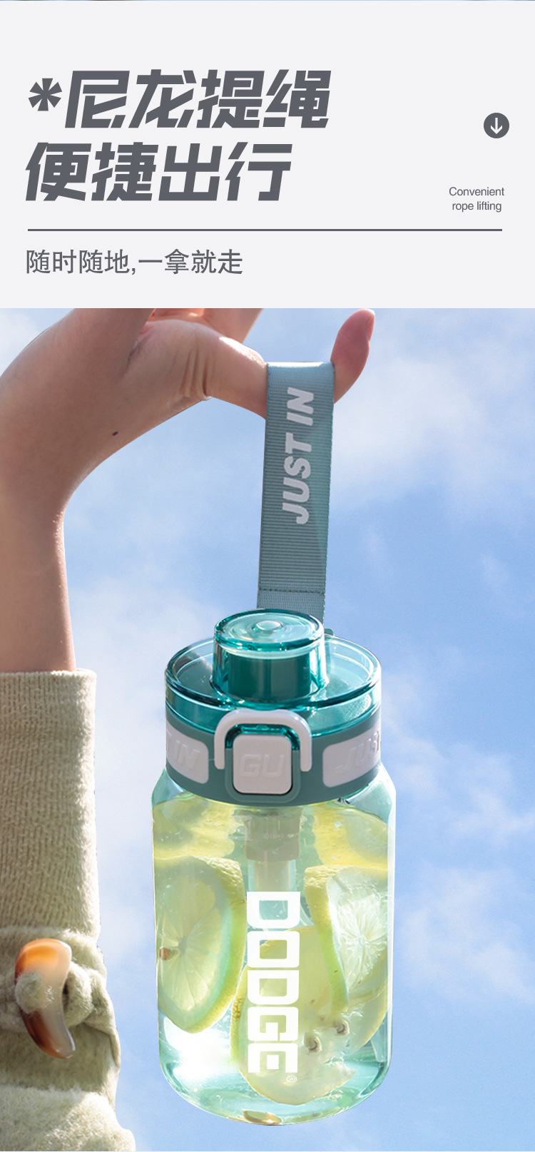Xile plastic water Cup 750ml portable for boys and girls, a large capacity, simple and portable sports cup, anti-drop water cup wholesale pic 8