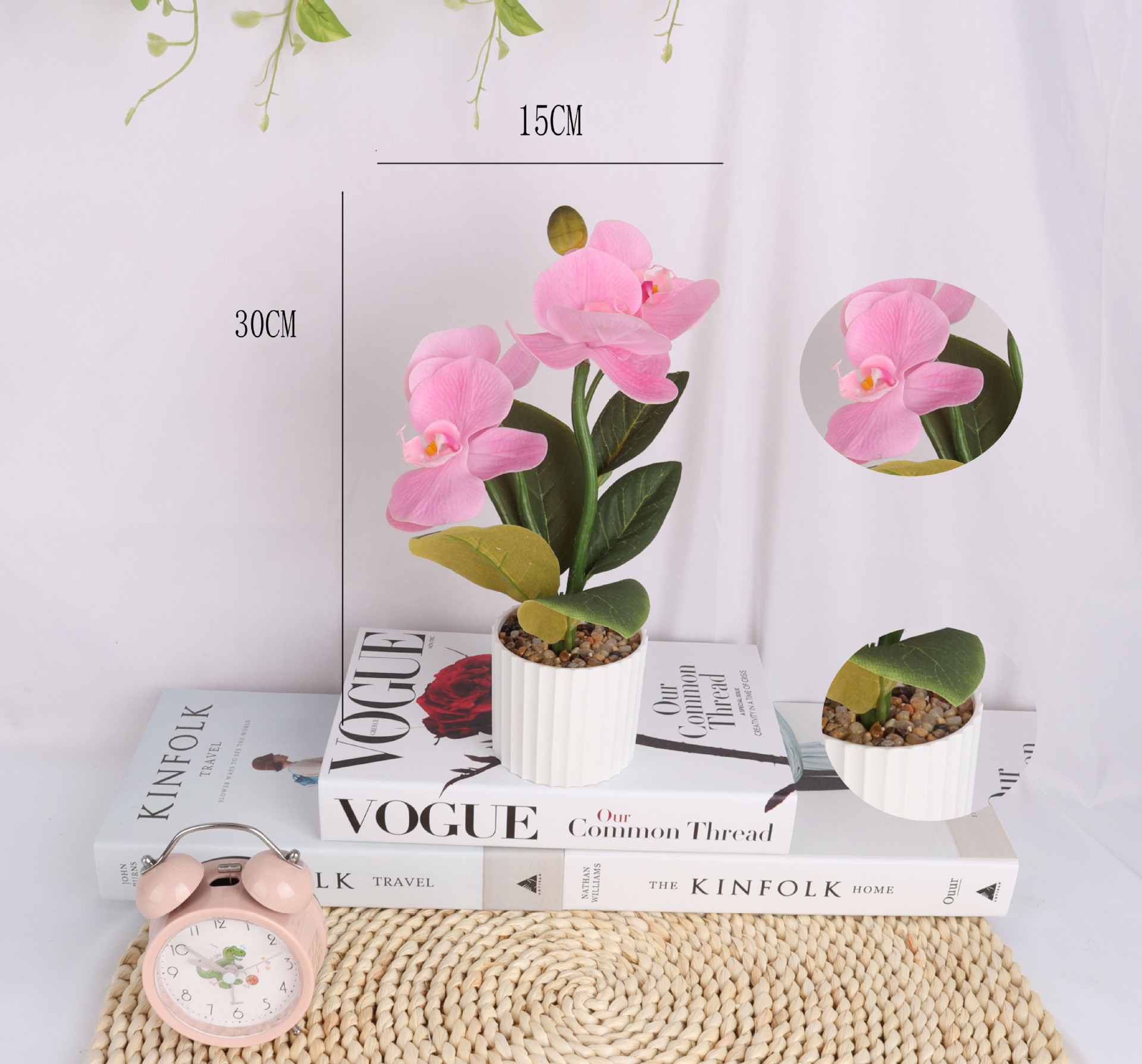 4-head artificial Phalaenopsis potted plants/artificial flower bonsai // artificial flower creative indoor small ornaments/Amazon factory pic 3