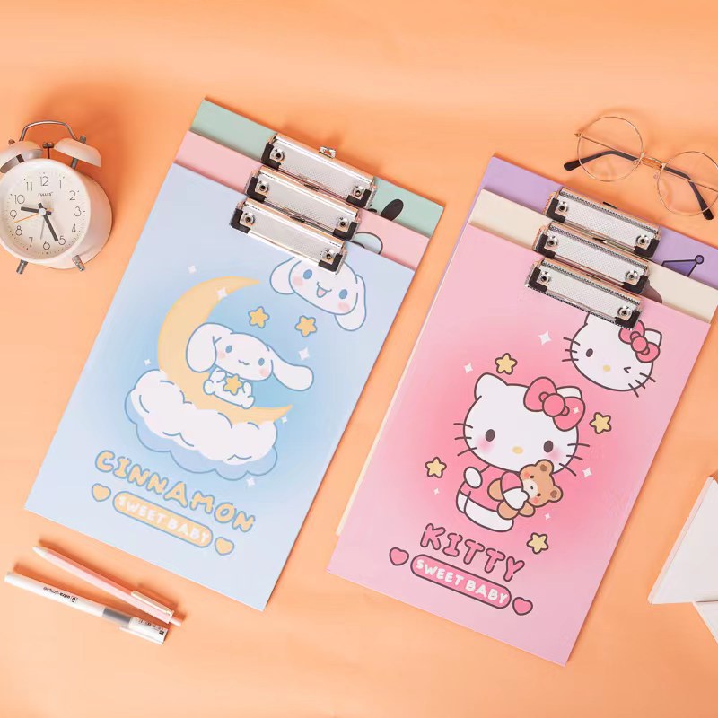 A4学生卡通写字硬垫板文件试卷资料夹板ins风三丽鸥可爱大号板夹详情12