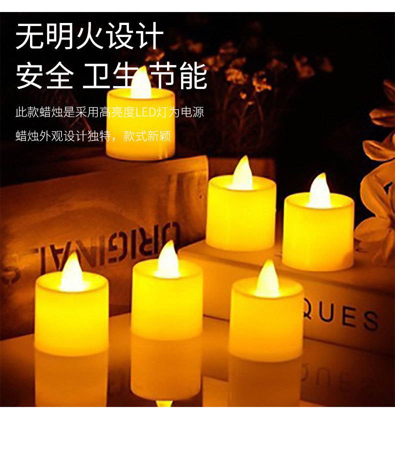 Factory direct sales of LED electronic candles that do not heat up. Wholesale of long-lasting craftsmanship tea wax for birthday and proposal lovers pic 4