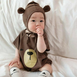 2024春夏韩国童装婴儿连体衣男女宝宝印花三角爬服婴童哈衣包屁衣详情25