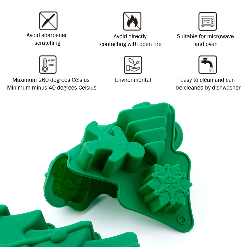 Cross-border Christmas molds, silicone molds, Christmas tree gingerbread man, snowflake Christmas molds, cookie and candy molds pic 11