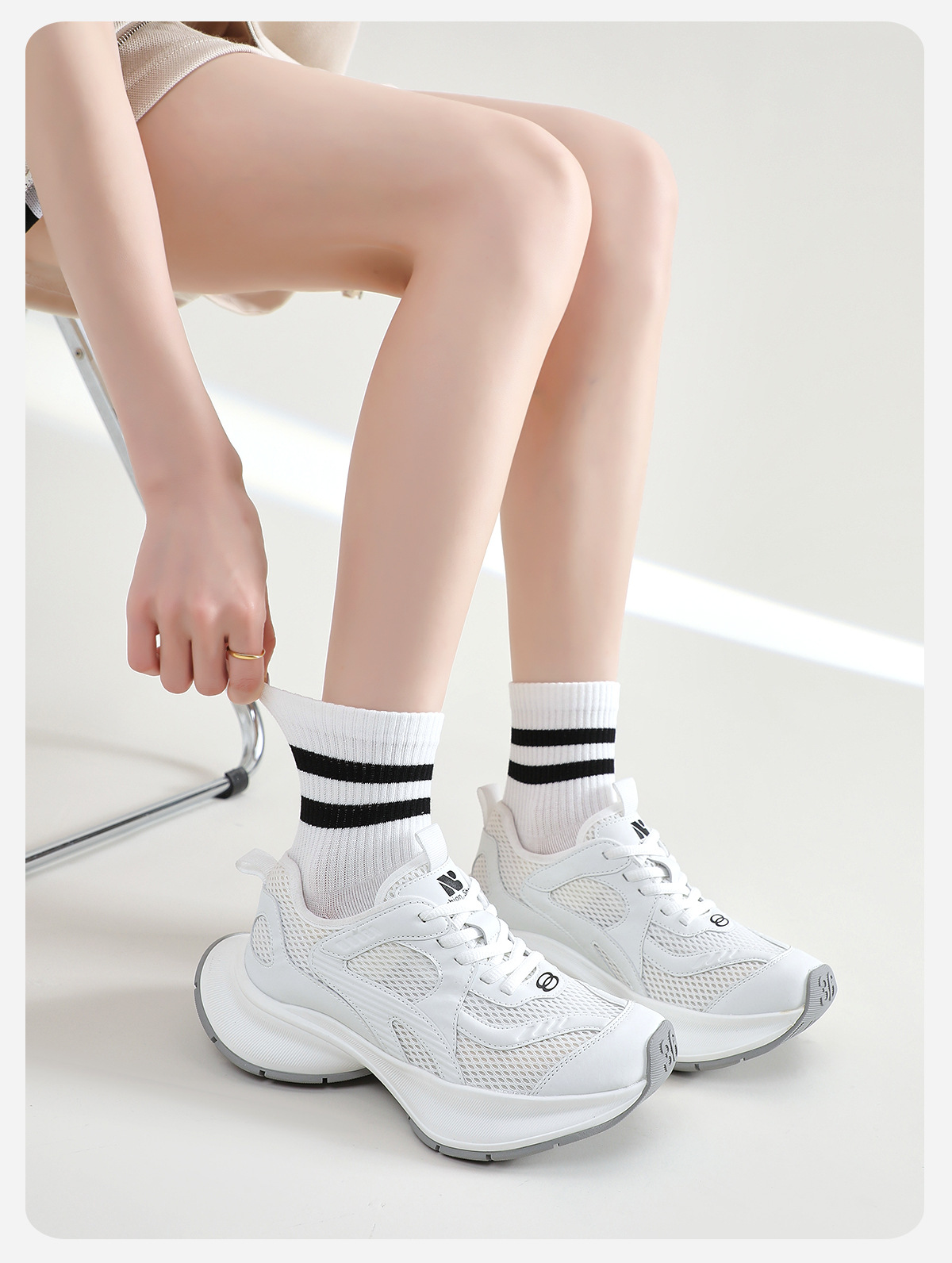 7A抗菌袜子女中筒袜纯棉春夏季薄款运动袜吸汗防臭学生条纹女袜详情16