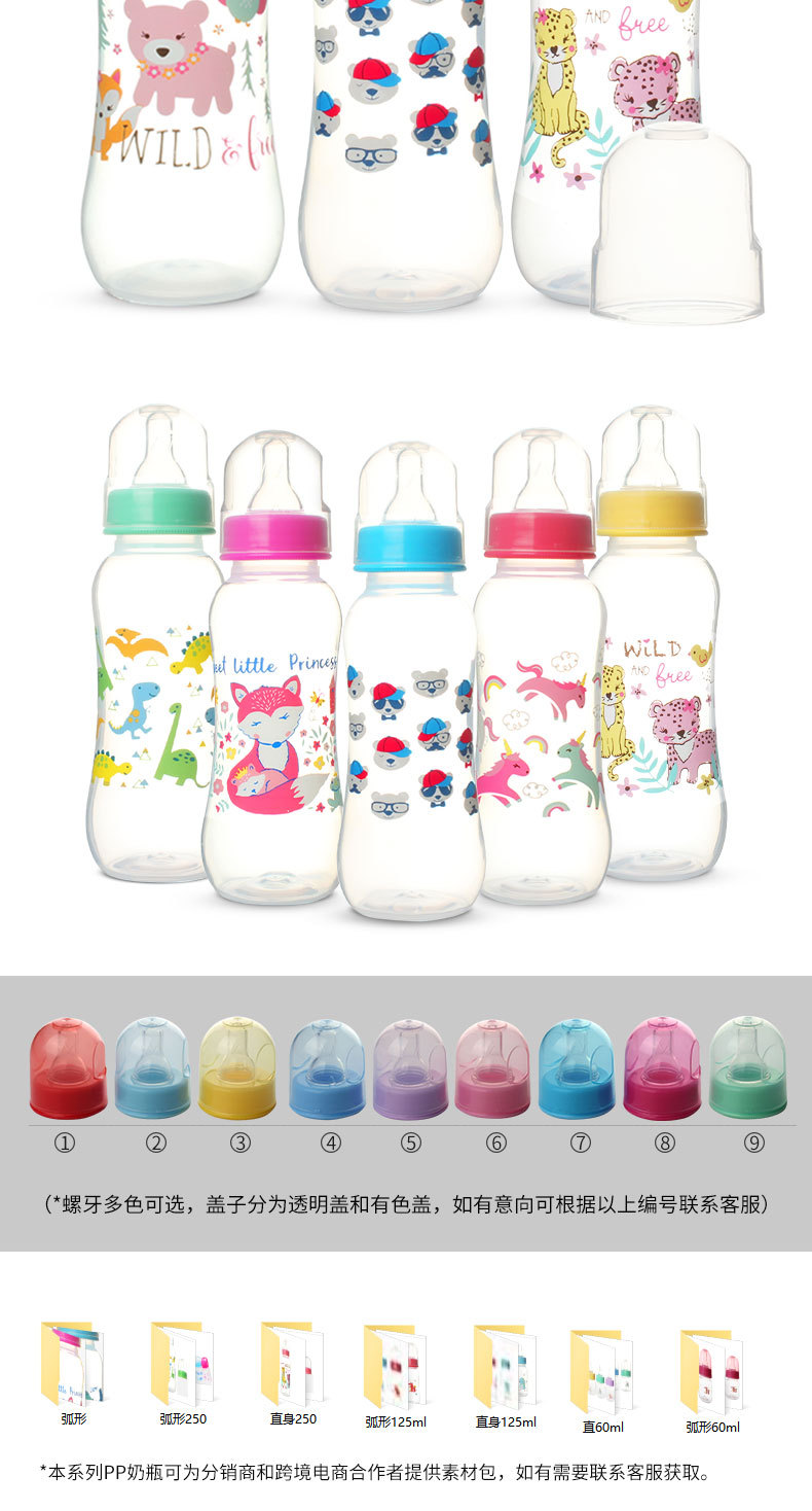 Baby and maternal products: Food-grade plastic PP baby feeding bottle, anti-inflation 250ml standard mouth for newborn babies pic 17