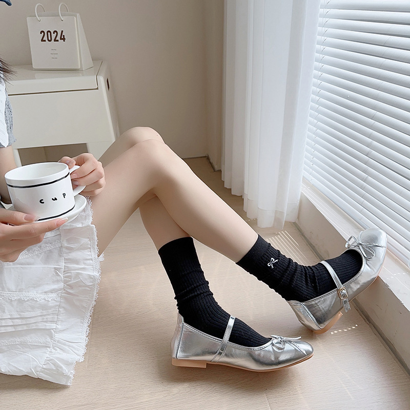女中筒袜春夏袜子女堆堆袜纯棉条纹袜学院风拉拉袜长筒袜白色袜女详情57