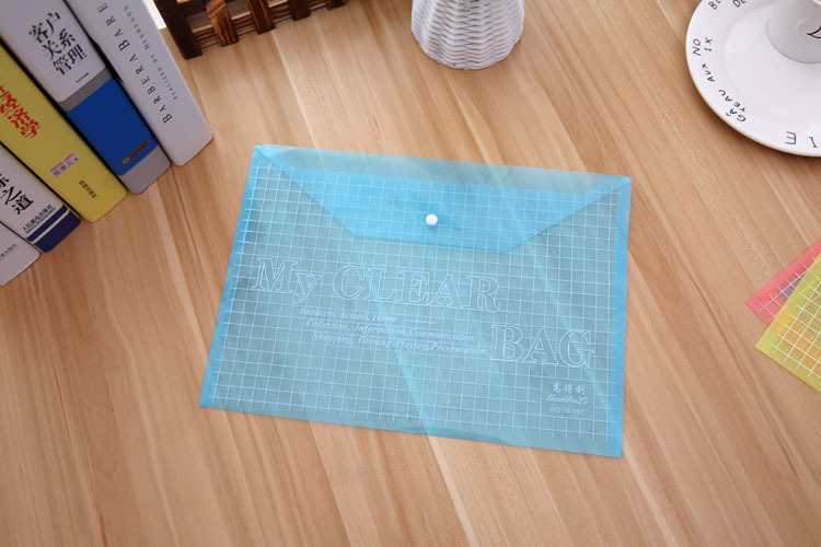 Office supplies, stationery, PVC transparent snap fasteners, 18C file bags, information bags, folders, A4 color, factory direct supply pic 8