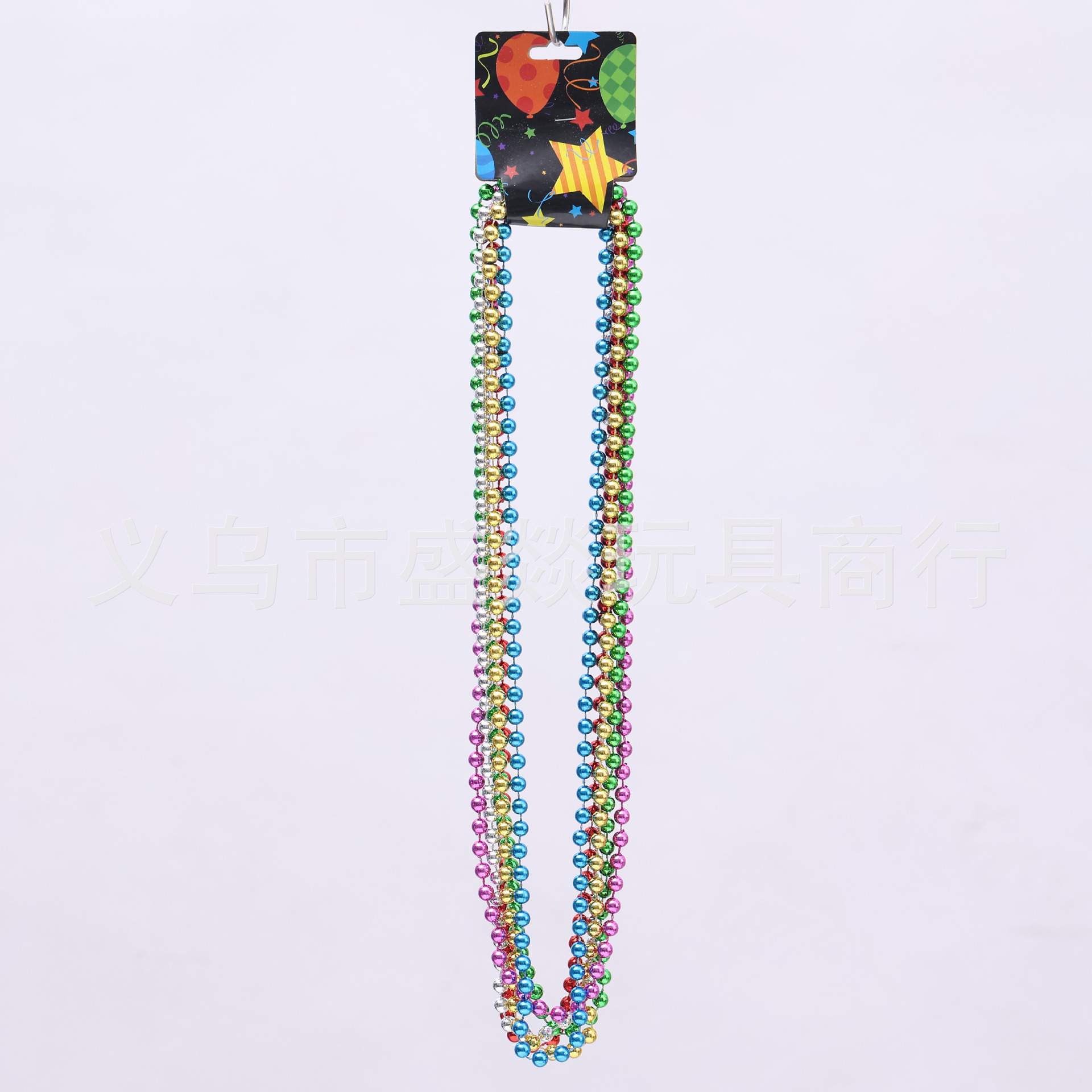 跨境6mm电镀珠链彩色项链独立日项链狂欢节万圣节派对波珠链详情2